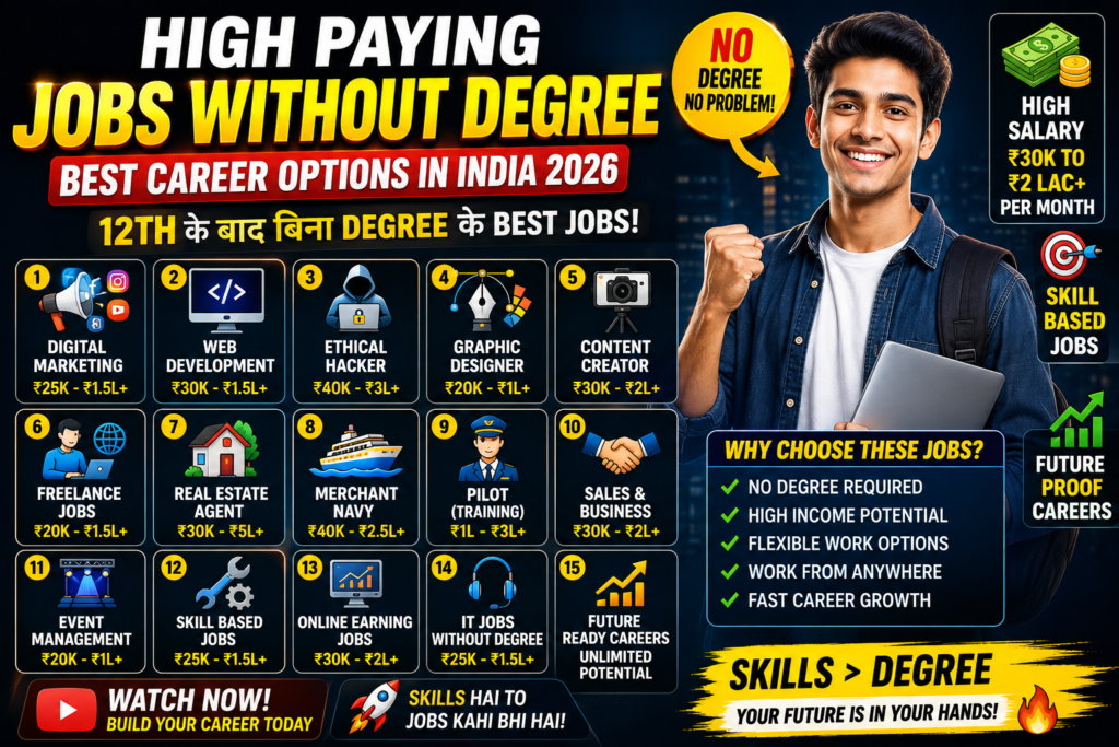 Top 10 High Paying Jobs in India Without a Degree
