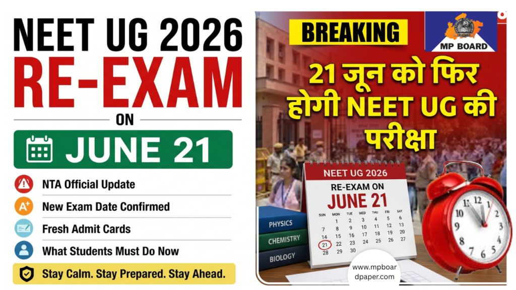 NEET UG 2026 पुनर्परीक्षा: नई परीक्षा तिथि, एडमिट कार्ड और NTA अपडेट
